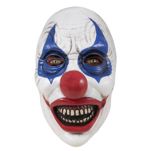 Masque visage clown redoutable pour adulte en latex en vente chez Be Happy