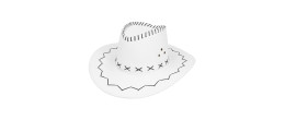Chapeau cowboy blanc luxe en vente chez Be Happy