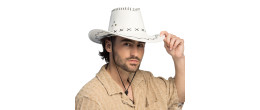 Chapeau cowboy blanc luxe en vente chez Be Happy