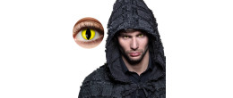 Paire de lentilles de contact œil de chat, serpent, reptiles jaune en vente
