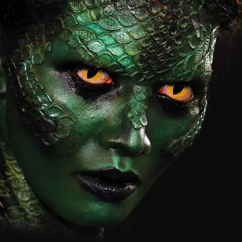 Paire de lentilles de contact œil de chat, serpent, reptiles jaune en vente