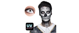 Paire de lentilles blanc UV (réagit à la lumière UV dans le noir et s'allume) en vente