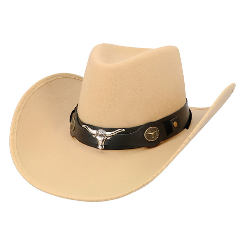 Chapeau de cowboy beige pour adulte en vente chez Be Happy, boutique déguisement cowboy luxe