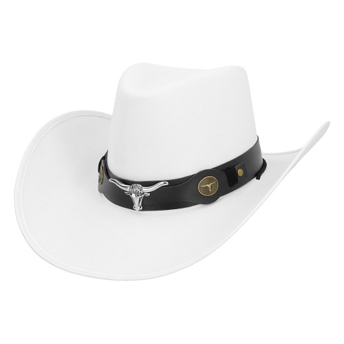 Chapeau de cowboy blanc pour adulte en vente chez Be Happy, boutique déguisement cowboy luxe