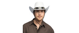 Chapeau de cowboy blanc pour adulte en vente chez Be Happy, boutique déguisement cowboy luxe