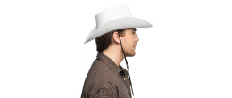 Chapeau de cowboy blanc pour adulte en vente chez Be Happy, boutique déguisement cowboy luxe