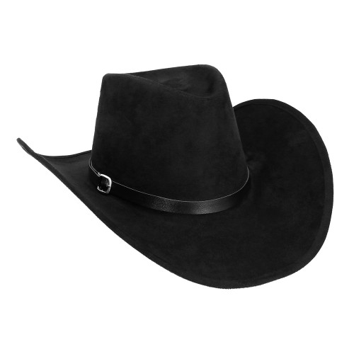 Chapeau de cowboy Branco noir luxe pour adulte en vente chez Be Happy, boutique déguisement cowboy luxe