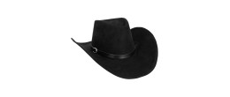 Chapeau de cowboy Branco noir luxe pour adulte en vente chez Be Happy, boutique déguisement cowboy luxe