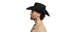 Chapeau de cowboy Branco noir luxe pour adulte en vente chez Be Happy, boutique déguisement cowboy luxe