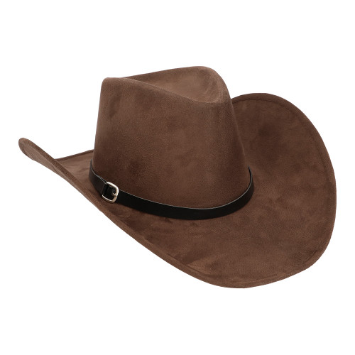Chapeau de cowboy Branco marron luxe pour adulte en vente chez Be Happy, boutique déguisement cowboy luxe