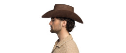 Chapeau de cowboy Branco marron luxe pour adulte en vente chez Be Happy, boutique déguisement cowboy luxe