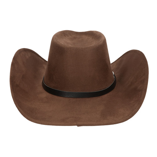 Chapeau de cowboy Branco marron luxe pour adulte en vente chez Be Happy, boutique déguisement cowboy luxe