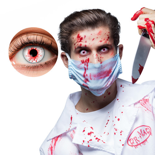 Lentilles de contact oeil sanglant, yeux crevées pour adulte en vente chez Be Happy à Paris