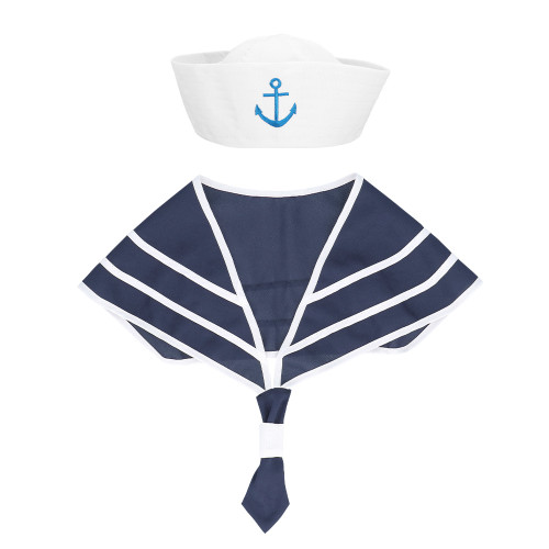 Set de marin, matelot avec chapeau et col pour adulte en vente chez Be Happy à Paris et en ligne.