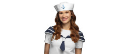 Set de marin, matelot avec chapeau et col pour adulte en vente chez Be Happy à Paris et en ligne.