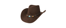Chapeau de cowboy Brody marron luxe pour adulte en vente chez Be Happy, boutique déguisement cowboy luxe