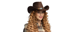 Chapeau de cowboy Brody marron luxe pour adulte en vente chez Be Happy, boutique déguisement cowboy luxe