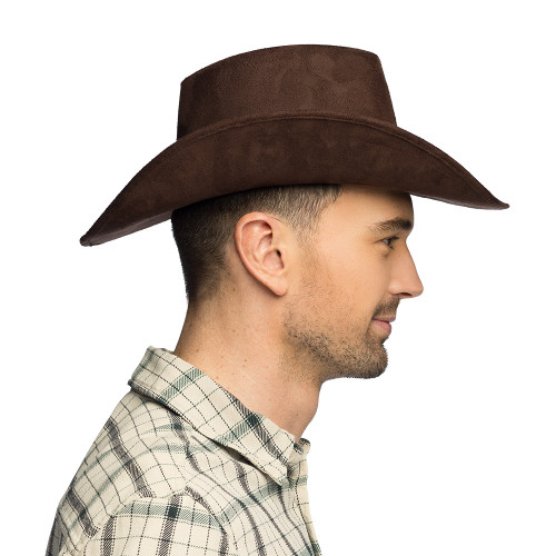 Chapeau de cowboy Brody marron luxe pour adulte en vente chez Be Happy, boutique déguisement cowboy luxe