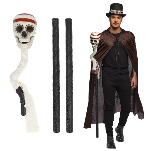 Sceptre, canne baton tête de mort de 150cm halloween en vente chez Be Happy