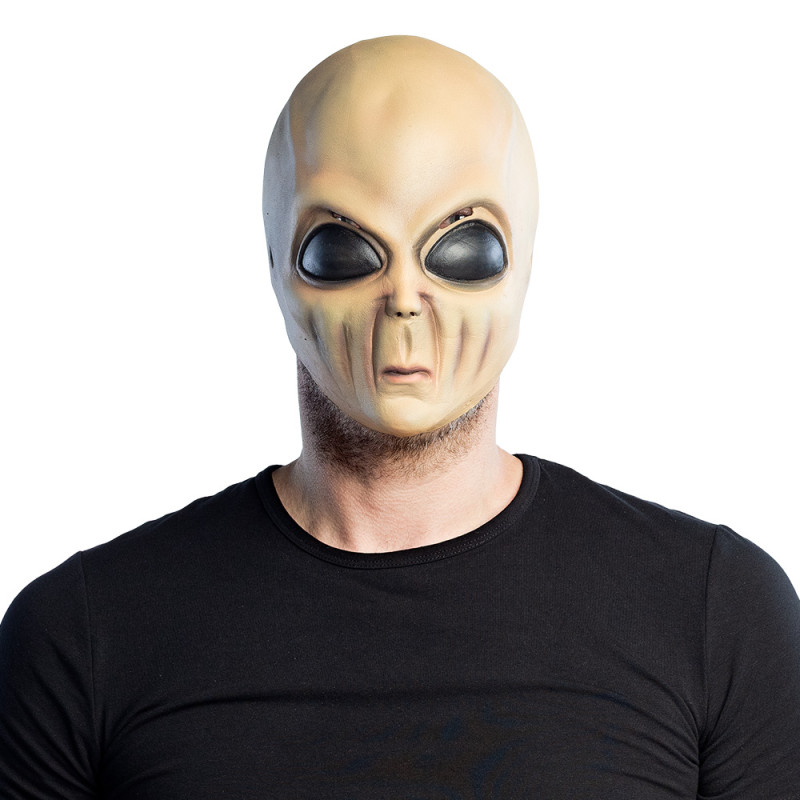 Masque d'Alien extraterrestre luxe intégral en latex pour adulte en vente à Paris chez Be Happy