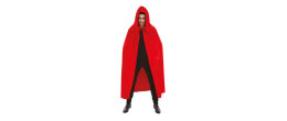 Cape de 182cm avec très grande capuche rouge en velours pour adulte en vente
