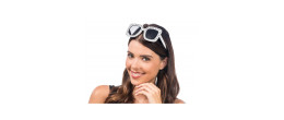 Lunettes blanche disco à strass diamant en vente à Paris chez Be Happy