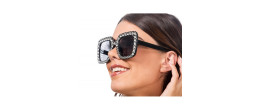 Lunettes noire disco à strass diamant en vente à Paris chez Be Happy