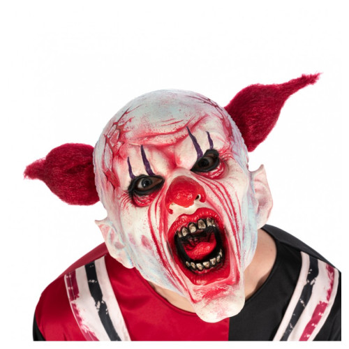 Masque de clown intégral en latex avec cheveux pour adulte en vente chez Be Happy, Paris