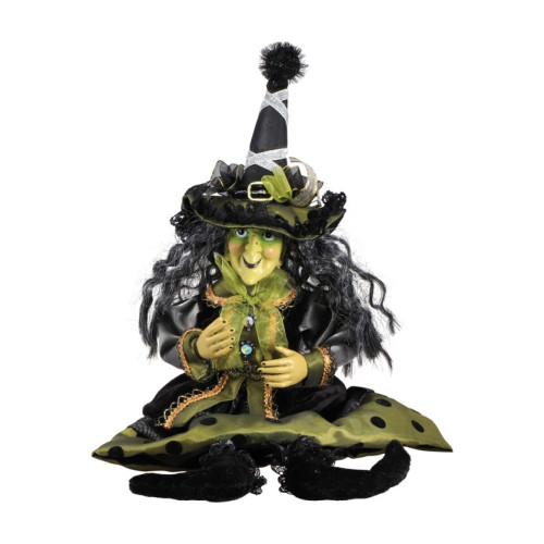 Décoration sorcière robe verte 47cm