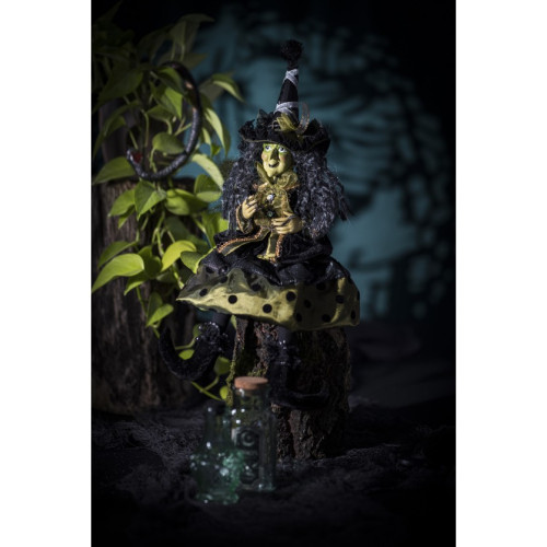 Décoration sorcière robe verte 47cm