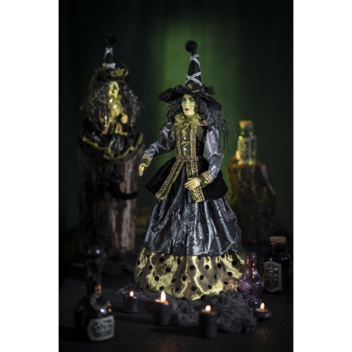 Décoration sorcière robe verte 62cm debout pour Halloween en vente à Paris chez Be Happy