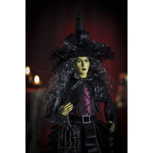 Décoration sorcière robe violette 62cm