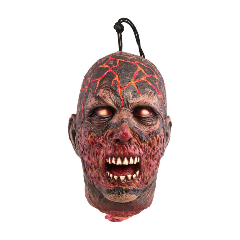 Décoration halloween horreur Tête arrachée zombie brulé 30cm en vente chez Be Happy à Paris
