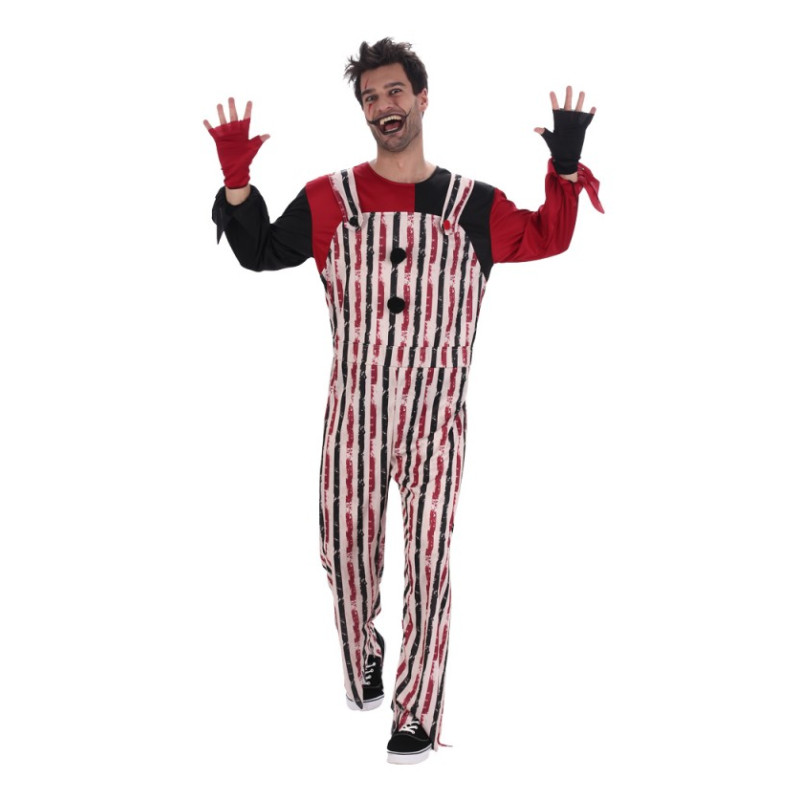 Déguisement crazy clown rayés