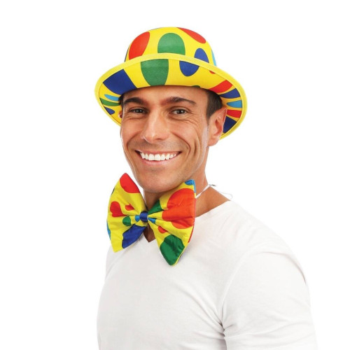 Chapeau melon de clown multicolore luxe pour adulte en vente chez Be Happy à Paris