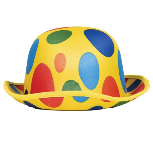 Chapeau melon de clown multicolore luxe pour adulte en vente chez Be Happy à Paris