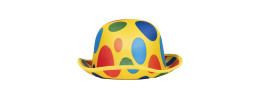 Chapeau melon de clown multicolore luxe pour adulte en vente chez Be Happy à Paris