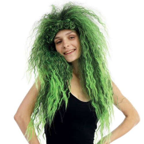 Perruque sorcière verte crépus