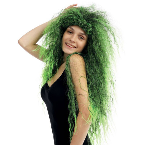Perruque sorcière verte crépus