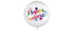 Ballon aluminium Joyeux Anniversaire de 40cm à hélium en vente chez Be Happy à Paris