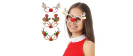Lunettes festif spécial renne Noël pour adulte et enfant en vente chez Be Happy. Boutique de cadeau et déguisement