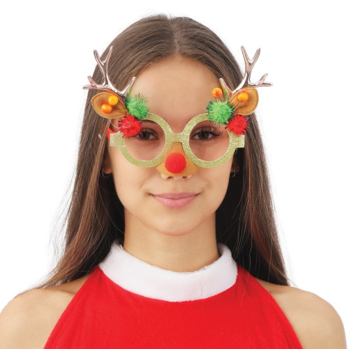 Lunettes festif spécial renne Noël pour adulte et enfant en vente chez Be Happy. Boutique de cadeau et déguisement