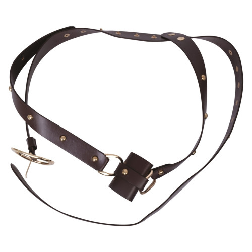 Ceinture porte épée médiéval, pirate luxe en simili cuir marron pour adulte en vente chez Be Happy