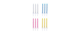 Vente 12 bougies d'anniversaire multicolore en vente chez Be Happy. Accessoires festif pour anniversaire