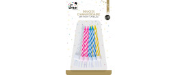 Vente 12 bougies d'anniversaire multicolore en vente chez Be Happy. Accessoires festif pour anniversaire