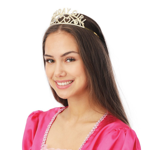 Diadème anniversaire adulte en métal couleur or, couronne birthday girl en vente chez Be Happy