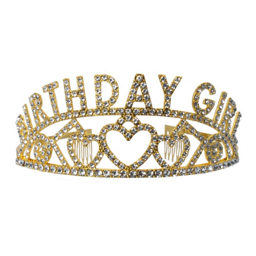 Diadème anniversaire adulte en métal couleur or, couronne birthday girl en vente chez Be Happy