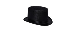 Chapeau haut de forme luxe en couleur noir en vente chez Be Happy pour vos soirée festif et à thème