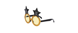Lunettes "Happy New Year" noir et or pour adulte en vente à Be Happy