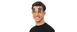 Lunettes "Happy New Year" noir et or pour adulte en vente à Be Happy